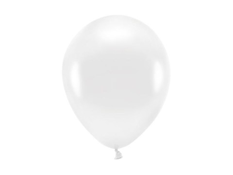 Balon gumowy Partydeco Metalizowane Eco Balloons biały 260mm (ECO26M-008) Partydeco