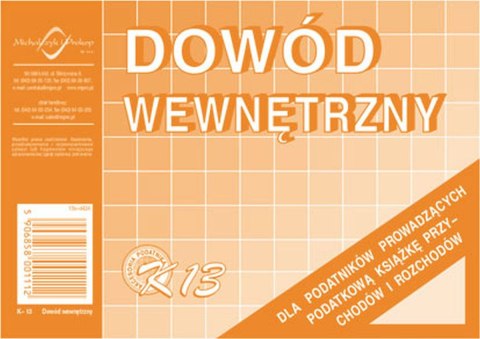 Druk offsetowy Michalczyk i Prokop Dowód wewnętrzny A6 50k. (K-13) Michalczyk i Prokop