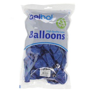 Balon gumowy Partydeco metalizowany niebieski 12cal Partydeco