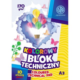 Blok techniczny Astrapap kolorowy A3 kolorowa 170g 10k (106021010) Astrapap