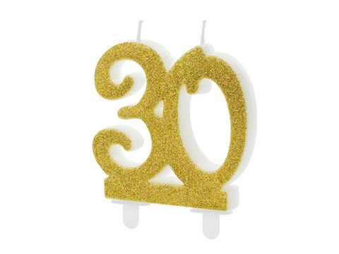 Świeczka urodzinowa Partydeco liczba 30, złoty 7.5cm (SCU5-30-019) Partydeco Świeczka urodzinowa Partydeco liczba 30, złoty 7.5cm (SCU5-30-019) Partydeco