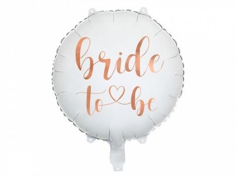 Balon foliowy Partydeco Bride to be 45cm, biały 18cal (FB139) Partydeco