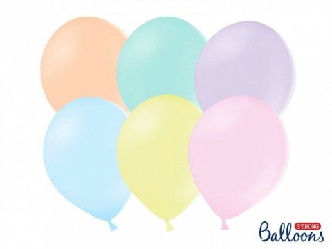 Balon gumowy Partydeco Strong 10 szt. pastelowy 300mm (SB14P-000P-10) Partydeco