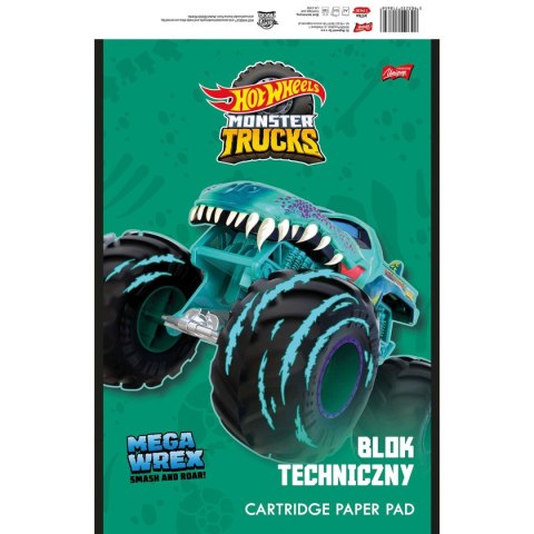 Blok techniczny St.Majewski Mattel Hot Wheels A4 biały 10k St.Majewski