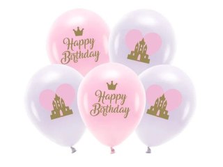 Balon gumowy Partydeco Eco 33 cm, Happy Birthday mix 330mm (ECO33P-205-000-5) Partydeco