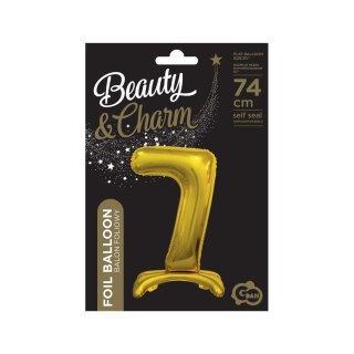 Balon gumowy Godan Beauty&Charm cyfra stojąca złota złota 750mm 30cal (BC-ASZ7) Godan