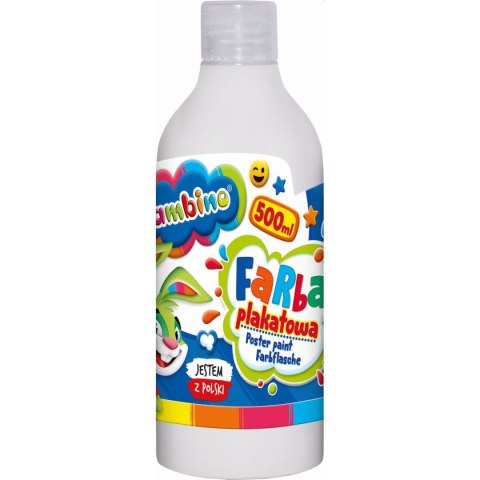Farby plakatowe Bambino Bambino w butelce 500 ml kolor: biały 500ml 1 kolor. (biała) Bambino