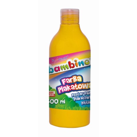 Farby plakatowe Bambino Bambino w butelce 500 ml kolor: żółty 500ml 1 kolor. (żółta) Bambino