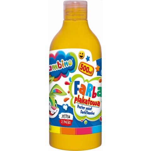 Farby plakatowe Bambino Bambino w butelce 500 ml kolor: żółty 500ml 1 kolor. (żółta) Bambino