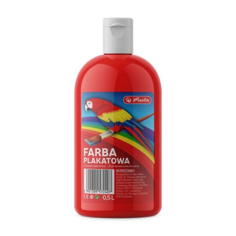 Farby plakatowe Herlitz kolor: czerwony 500ml 1 kolor. (9575838) Herlitz Farby plakatowe Herlitz kolor: czerwony 500ml 1 kolor. (9575838) Herlitz