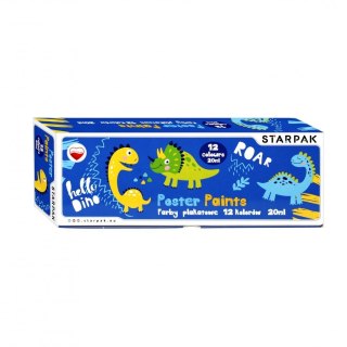 Farby plakatowe Starpak Dino kolor: mix 20ml 12 kolor. (493206) Starpak