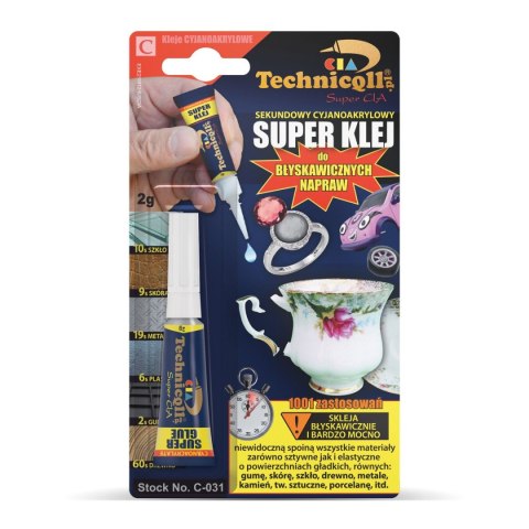 Klej w tubie Technicqll Super Klej sekundowy 2g (C-031) Technicqll