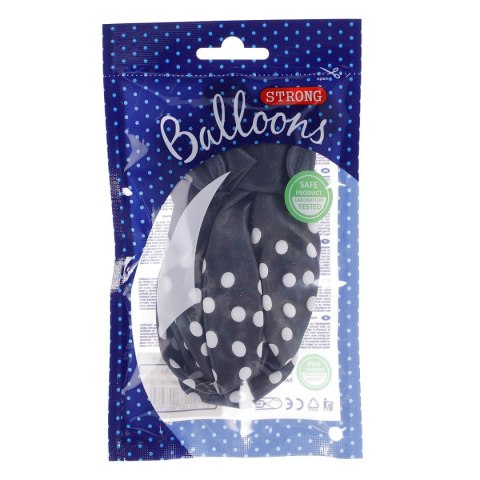 Balon gumowy Partydeco gumowy czarny w białe kropki 30 cm/6 sztuk czarny 300mm (SB14P-223-010W-6) Partydeco Balon gumowy Partydeco gumowy czarny w białe kropki 30 cm/6 sztuk czarny 300mm (SB14P-223-010W-6) Partydeco