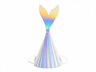 Czapka party Partydeco Syrenka, opalizujący, 18cm srebrna papier (CPP19-017) Partydeco