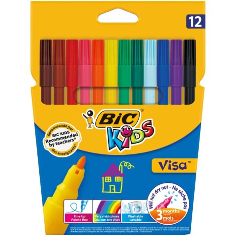 Flamaster Bic Kids Visa 12 12 kol. (888695) Bic Kids Flamaster Bic Kids Visa 12 12 kol. (888695) Bic Kids