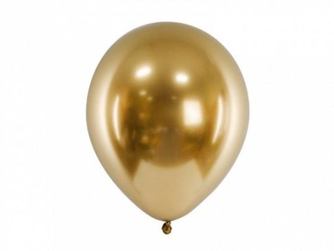 Balon gumowy Partydeco Glossy 10 szt. ZŁOTY 300mm (CHB1-019-10) Partydeco