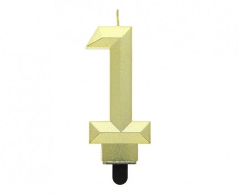 Świeczka urodzinowa Godan cyferka 1 - Diament, metalik złoty, 7.6 cm (PF-SDZ1) Godan Świeczka urodzinowa Godan cyferka 1 - Diament, metalik złoty, 7.6 cm (PF-SDZ1) Godan