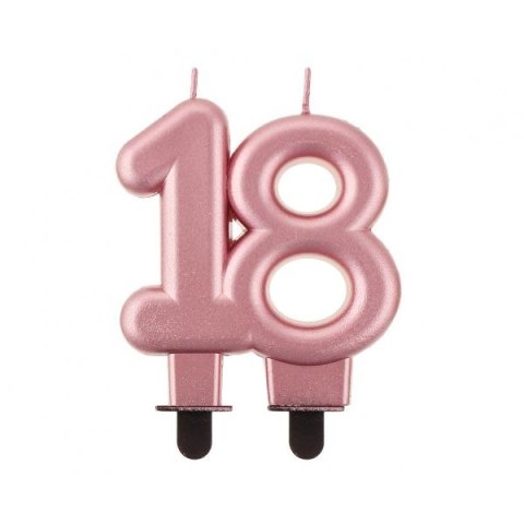 Świeczka urodzinowa Godan cyfra 18, metal-róż, 8cm (PF-SCRZ18) Godan Świeczka urodzinowa Godan cyfra 18, metal-róż, 8cm (PF-SCRZ18) Godan