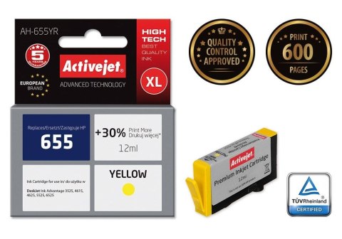 Tusz (cartridge) alternatywny Activejet HP 655 CZ112AE żółty (EXPACJAHP0217) Activejet Tusz (cartridge) alternatywny Activejet HP 655 CZ112AE żółty (EXPACJAHP0217) Activejet