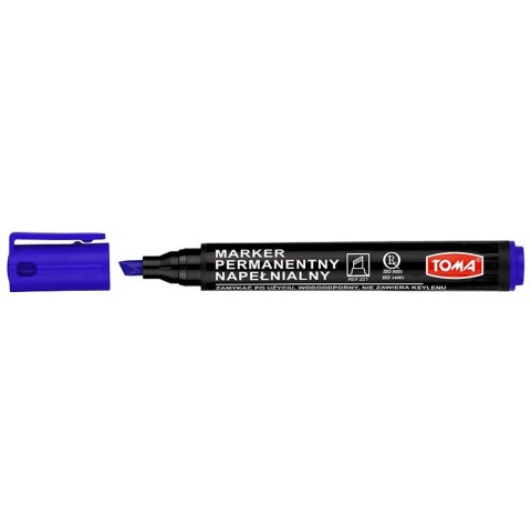 Marker permanentny Toma niebieski 1,0-5,0mm ścięta końcówka Toma Marker permanentny Toma niebieski 1,0-5,0mm ścięta końcówka Toma