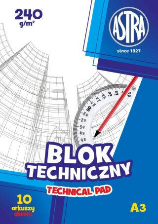 Blok techniczny Astra A3 biały 240g 10k Astra