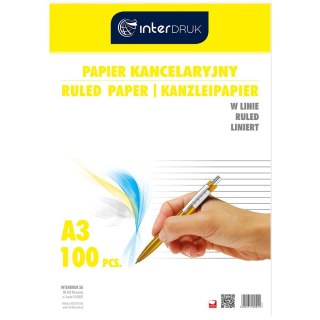 Papier kancelaryjny Interdruk A3 linia [mm:] 297x420 (PAKA100L) Interdruk