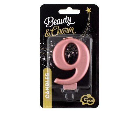 Świeczka urodzinowa Godan nr 9 różowo-złota 8 cm (PF-SCRZ9) Godan Świeczka urodzinowa Godan nr 9 różowo-złota 8 cm (PF-SCRZ9) Godan