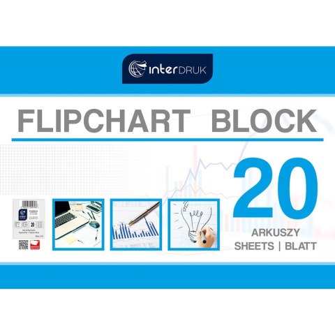 Blok do tablic flipchart Interdruk A1 20k. 80g krata [mm:] 1000x640 (FLI20#) Interdruk