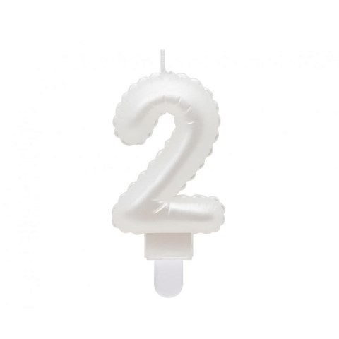 Świeczka urodzinowa Godan cyferka 2, perłowa biała, 7 cm (SF-PBI2) Godan Świeczka urodzinowa Godan cyferka 2, perłowa biała, 7 cm (SF-PBI2) Godan