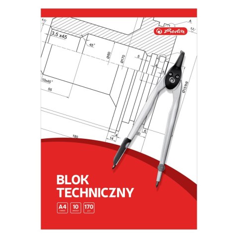 Blok techniczny Herlitz 9583626 A4 biały 10k (400198599) Herlitz