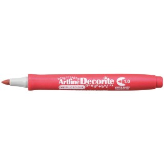 Marker permanentny Artline metaliczny decorite, czerwony 1,0mm pędzelek końcówka (AR-033 2 8) Artline