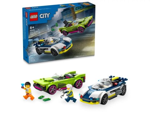 Klocki konstrukcyjne Lego City Pościg radiowozu za muscle carem (60415) Lego Klocki konstrukcyjne Lego City Pościg radiowozu za muscle carem (60415) Lego