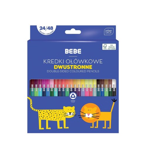 Kredki ołówkowe Bebe BB KIDS dwustronne 24/48 5902277327109 48 kol. (FSC100%) Bebe Kredki ołówkowe Bebe BB KIDS dwustronne 24/48 5902277327109 48 kol. (FSC100%) Bebe