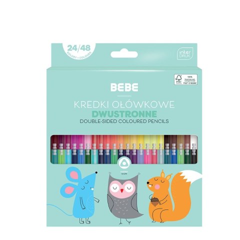 Kredki ołówkowe Bebe BB KIDS dwustronne 24/48 5902277327109 48 kol. (FSC100%) Bebe Kredki ołówkowe Bebe BB KIDS dwustronne 24/48 5902277327109 48 kol. (FSC100%) Bebe