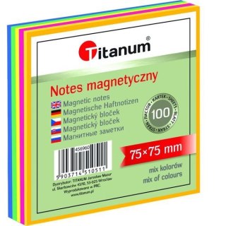 NOTES ELEKTROSTATYCZNY 75 X 75 MM 100 KARTECZEK MIX KOLORÓW Titanum