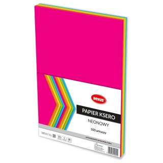 Papier kolorowy Rexus neonowy A4 mix 80g [mm:] 210x298 (609092) Rexus