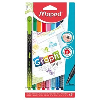 Cienkopis Maped GRAPH PEPS DECO, mix 0,4mm 8kol. (749048) Maped