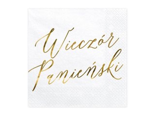 Serwetki Partydeco Wieczór panieński, biały, 33x33cm biała papier [mm:] 330x330 (SP33-91-019ME) Partydeco