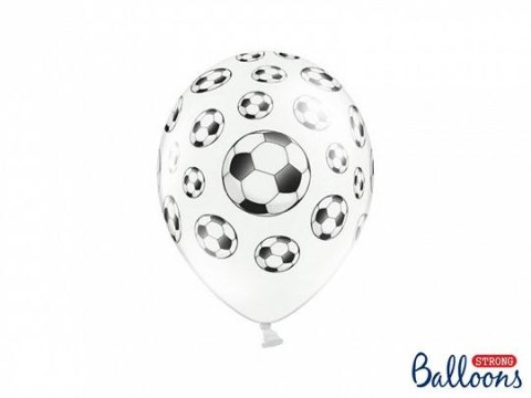 Balon gumowy Partydeco 30cm, Piłki nożne biało-czarny 300mm (SB14P-116-008-6) Partydeco