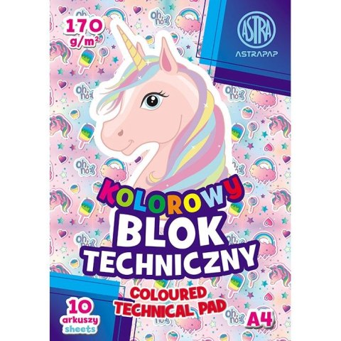 Blok techniczny Astrapap BS&UNICORN A4 mix 170g 10k (106020016) Astrapap Blok techniczny Astrapap BS&UNICORN A4 mix 170g 10k (106020016) Astrapap