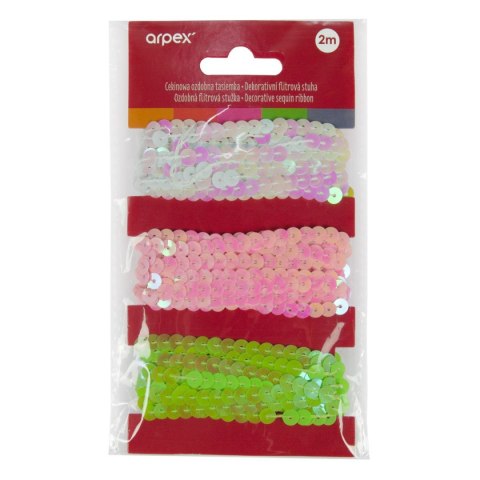 Tasiemka Arpex cekinowa 3 szt. mix (BN4773) Arpex Tasiemka Arpex cekinowa 3 szt. mix (BN4773) Arpex
