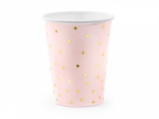 Kubek jednorazowy Partydeco Kropki, jasny róż (1 op. / 6 szt.) papier 260ml (KPP50-081J-EU1) Partydeco