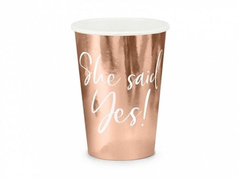 Kubek jednorazowy Partydeco She said yes!, różowe złoto (1 op. / 6 szt.) papier 220ml (KPP21-019R-EU1) Partydeco Kubek jednorazowy Partydeco She said yes!, różowe złoto (1 op. / 6 szt.) papier 220ml (KPP21-019R-EU1) Partydeco