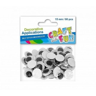 Oczka Craft with Fun samoprzylepne 15mm 60 szt (386914) Craft with Fun