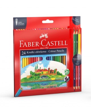 Kredki ołówkowe Faber Castell dwustronne Wawel 24+3 kol. (201481 FC) Faber Castell