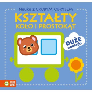 Książeczka edukacyjna Zielona Sowa Nauka z grubym obrysem. Kształty. Koło i prostokąt Zielona Sowa