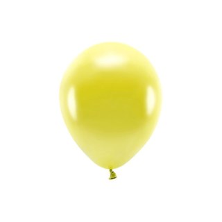 Balon gumowy Partydeco Metalizowane Eco Balloons żółty 260mm (ECO26M-084) Partydeco