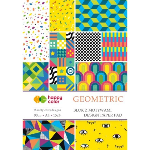 Zeszyt papierów kolorowych Happy Color Z motywami geometrycznymi (HA 3808 2030-E) Happy Color Zeszyt papierów kolorowych Happy Color Z motywami geometrycznymi (HA 3808 2030-E) Happy Color