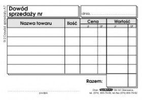 Druk samokopiujący Stolgraf dowód sprzedaży A7 A7 100k. (R2) Stolgraf