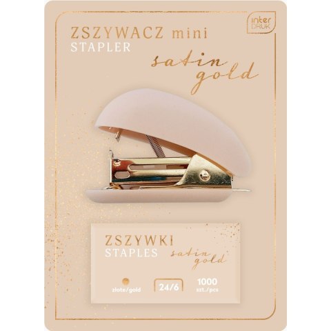 Zszywacz Yn-teen Satin Gold MINI + zszywki mix 15k (5902277318947) Yn-teen